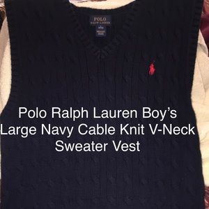 Polo Ralph Lauren Boy’s Large Navy V-Neck Vest